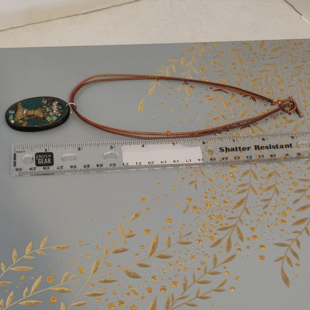 Mosaic Abalone Pendant Necklace - Picture 8 of 9